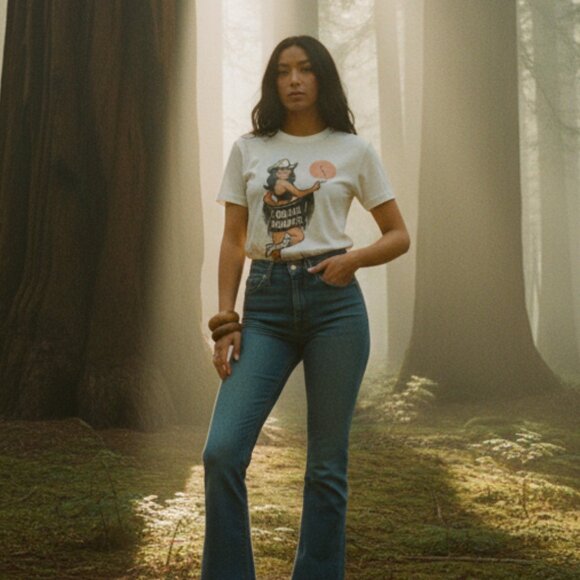 Vintage Style Pinup Cowgirl Heart Breaker Graphic Tee Retro Comic Style Design - Picture 3 of 6